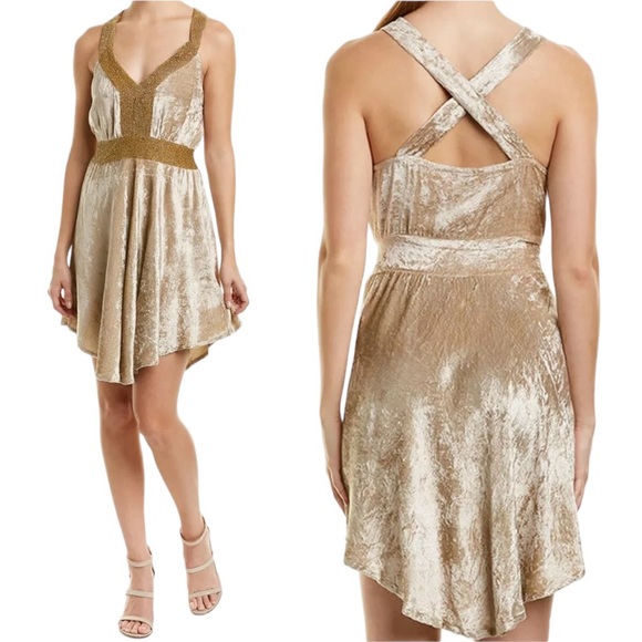 RAGA NWT Romantic Visions Beaded Velvet Mini Dress Size L - Picture 12 of 14